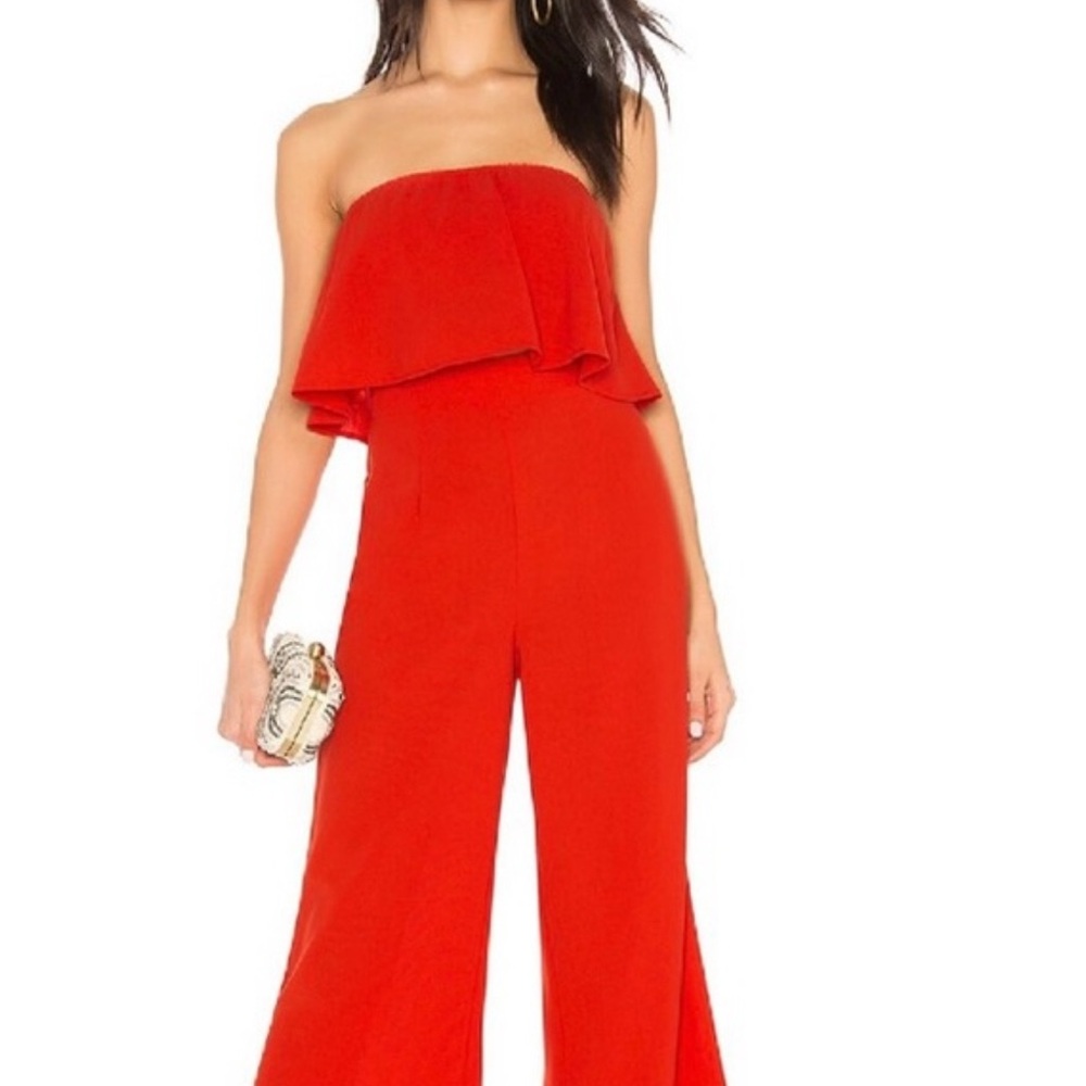 superdown two piece Red Wide-Leg set